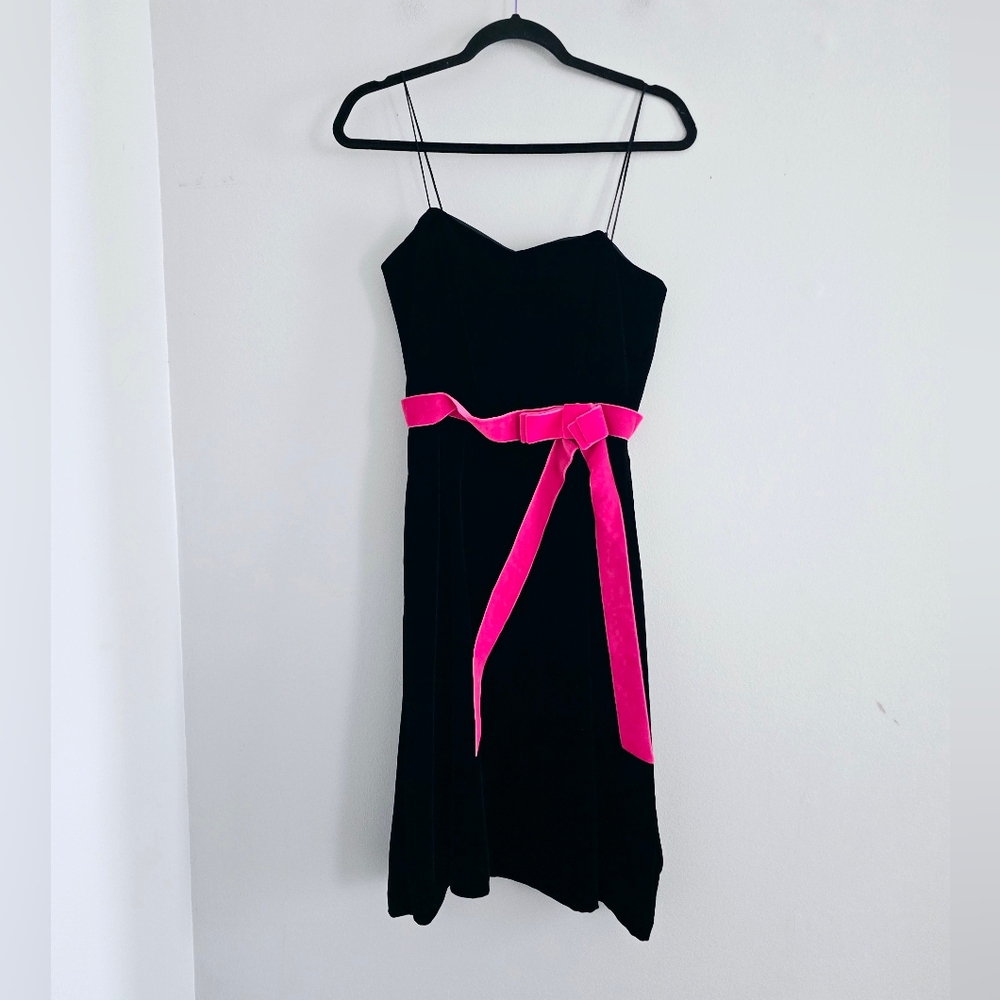 Sara Campbell Black Velvet Pink Bow Dress 2